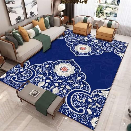 RUGMRZ Flokati Teppich Sofa, Schlafzimmer, Wohnzimmer Dekoration, rutschfest, Schmutzabweisend, Waschbar Rutsch Stopp Teppich Blau Teppich Weich Anti Rutsch Für Teppich Flokati Teppich Hall Teppiches