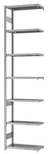 eurokraft | Steckregal | Bauart leicht | doppelseitig | HxBxT 3000 x 750 x 300 mm | verzinkt | Anbauregal