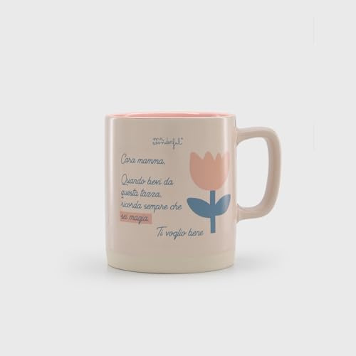 Mr.Wonderful - Taza de cerámica con dedicatoria a la madre, 43 cl, regalo para el día de la madre
