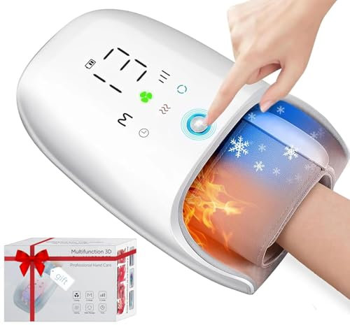 Handmassagegerät Elektrisch mit Wärme und Kompression zur Linderung von Arthritis und Karpaltunnelsyndrom, mit Knetrolle, Handgelenkmassagefunktion zur Linderung von Taubheitsgefühlen in den Fingern