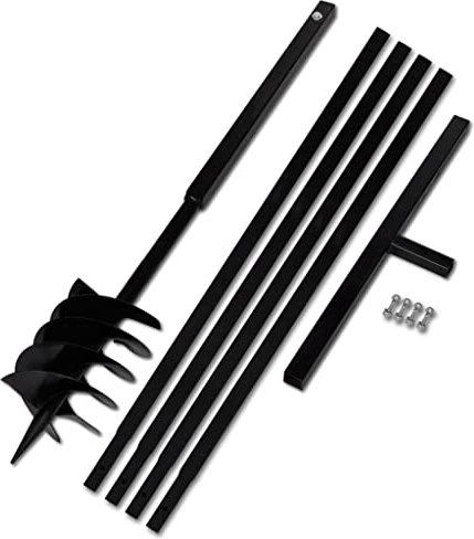 Générique Tarière de Sol avec Manche 180 mm et Tube d'extension 5 m Acier,Outils,Perceuses,Tarières-270531