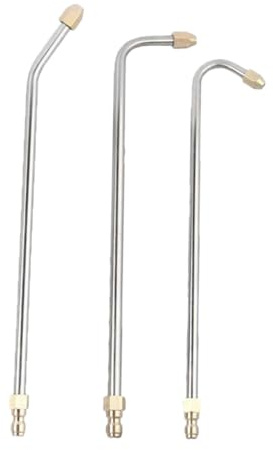TOYANDONA Buse De Nettoyeur Haute Pression Acier Inoxydable 3 Pcs Angles 30° 90° Et Perche Extension Nettoyages Gouttières Toits Amélioration Puissance Jet