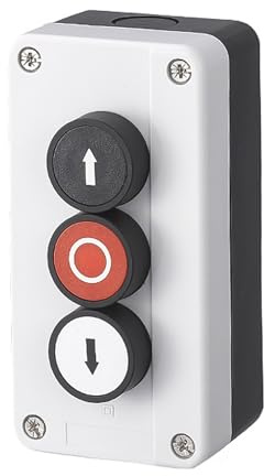 BORDSTRACT Druckknopfschalter IP65 440V 10A Stil 6 | selbstverriegelnd, Schlüsselschalter, mit Kabelverschraubungen, für automatische Toröffner.
