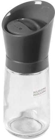 Kuhn Rikon Grey Tulip Grinder - Salt and Pepper Mill, Herb & Spice Grinder, Adjustable Ceramic Mechanism, Mess-Free Top Grinding, BPA-Free Design