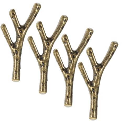 SWOOMEY Boutons en Métal Forme Branche pour Armoire et Commode, 4 Pièces