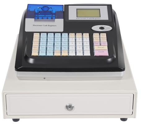 GANYUNG Electronic Cash Register, 48 Keys Cash Register Till with Drawer, LED Commercial Cash Register for Retail/Restaurant/Start-ups Use