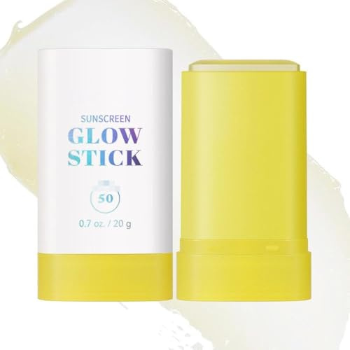 SPF 50 Tinted Face Glow Stick for Daily Wear & Protection - Portable Sunscreen Balm with Sheer Finish, Non-Greasy Formula in Lightweight Compact for Most Skin Tones, 0.7 oz