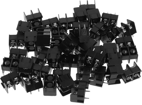 Didiseaon Blocchi Terminali Elettrici a Vite 2 Pin Connettore Pcb Nero 50 Pezzi Facile Installazione e Collegamento per Cablaggio Fili