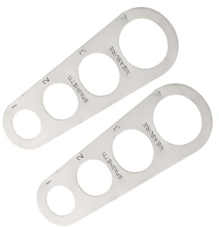 VICASKY 2pezzi Righello Misuratore Pasta Acciaio Inossidabile Misurazione Spaghetti Noodles Strumento Cucina Controllo Porzioni Utensili Misurare Preparazione Pastai
