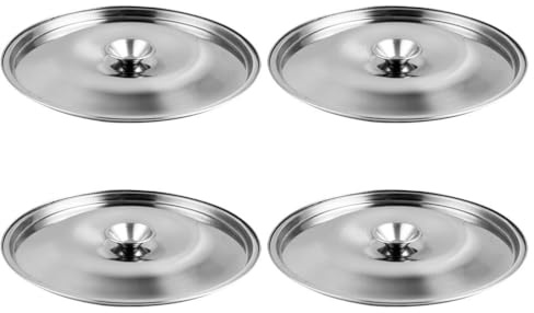 OUNONA Lot De 4 Couvercles Inox 4.72 in Couvercle Universel Pour Pots Et Casseroles Couvercle De Poêle En Métal Pour Huile Assaisonnement Cuisine Maison
