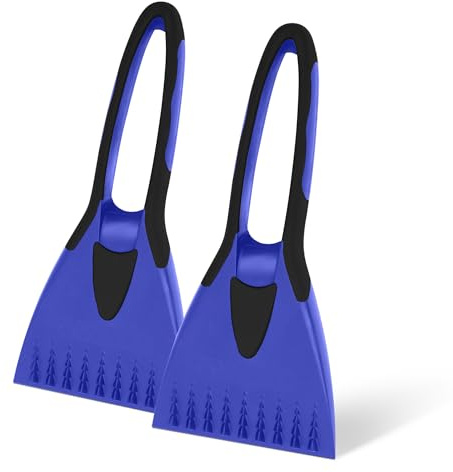 WINSOME Ice Scraper for Car Windscreen | Soft Grip Car Window Scraper & De-Icer | Plastic Ice Car Screen Scraper for Trucks, Vans & SUVs | Snow Scraper for Car Windscreen (Pack of 2)