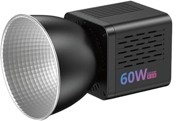 ULANZI C60 60W RGB LED Videoleuchte, COB Videolicht 2500K-6500K, CRI95+/20 Lichtmodi/Mini Bowens Mount, Wiederaufladbarer 3300mAh Akku & DC/Typ-C-PD-Schnellladung, für YouTube, Fotografie, Studio