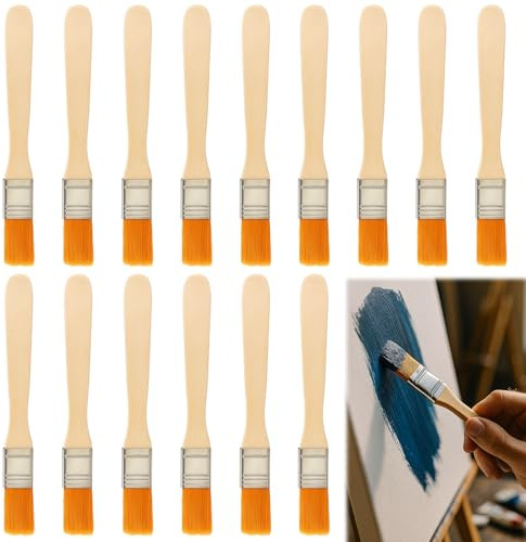 15PCS Small Paint Brushes for Decorating, 1/2 Inch Paint Brush, Flat Paints Brushes, for Furniture Painting Walls Ceilings Woodwork Cabinets Fences Edge Painting Decorating Tool