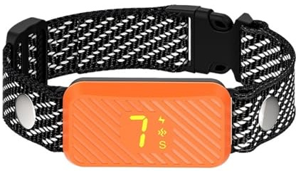 Bellhalsband for große, mittelgroße und kleine Hunde, elektrisches Training, Hundeschock, Antibellgerät zur Kontrolle(Orange)