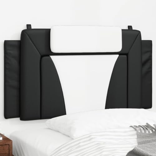sephironlbb Kopfteilkissen Viana Schwarz-Weiß 100 cm Kunstleder mit Schaumstofffüllung, Polsterkopfteil für Bettgestell, Wandkissen für Schlafzimmer, Rückenstütze und komfortable Leseposition