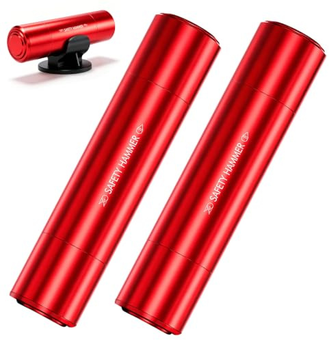 Dooaqiin Safe Pro X Car Window Breaker and Seatbelt Cutter, 2-in-1 Emergency Escape Tool for Vehicles, Portable Flash Hammer Safety Kit Accessories (Red)