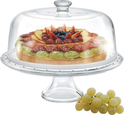 Borgonovo, Alzata Piatto Torta 31 con Cupola in Vetro Palladio, Diametro 31cm