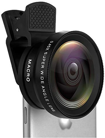 0,45x - 37mm FishEye Weitwinkel Linse Objektiv Makro Fischauge kompatibel mit iPhone kompatibel mit Samsung