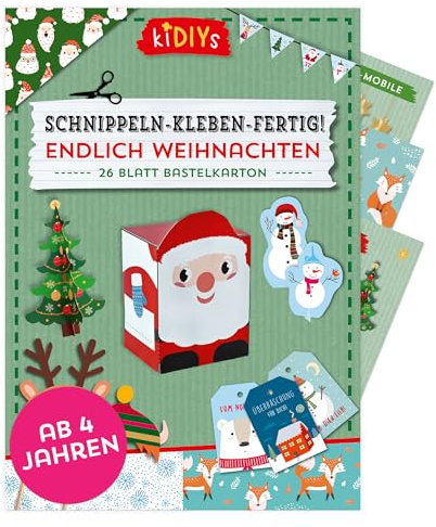 Schnippeln - Kleben - Fertig! Endlich Weihnachten: 26 Blatt Bastelkarton