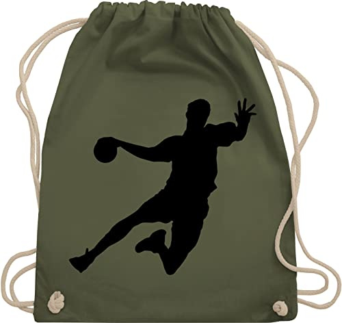 Turnbeutel Rucksack - EM 2026 Trikot Ersatz - Handballer I Geschenk Handballer I Handball Geschenke - Unisize - Olivgrün - kinderrucksack handballbeutel hanball wm stoffrucksack kinderturnbeutel