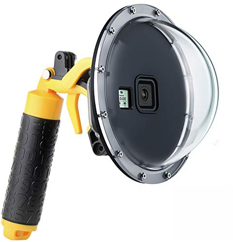 SOONSUN Dome Port for GoPro HERO 8 Black, 147 Feet Underwater Dome Lens with Waterproof Housing Case, Floating Hand Grip, Trigger for Underwater Photography