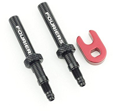 Fouriers Tubeless Presta Valve Extension with Central Nut (Pack of 2), 40mm
