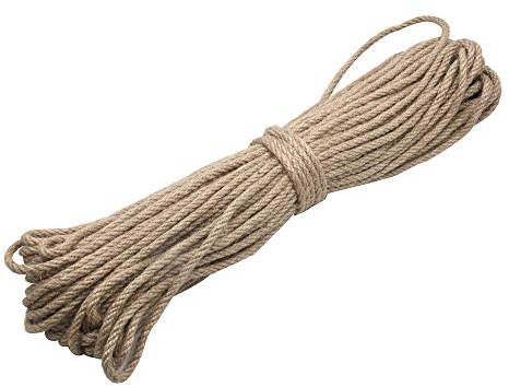 YAVO-EU Cuerda de Cáñamo Natural 50m, 6mm - Gruesa para Manualidades, Decoración, Jardinería y Rascar Gatos