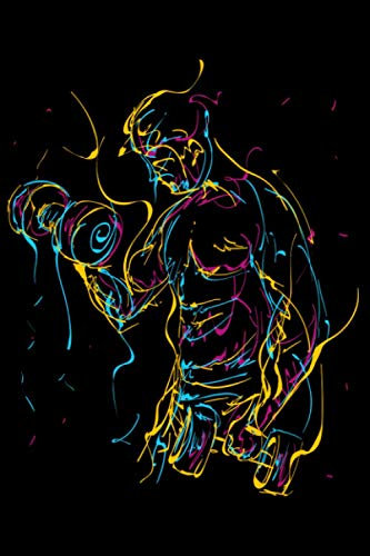 Abstrakt Kurzhantel Curls für Muskel Sport Kraftsport: DIN A5 Dotted Gepunktet 120 Seiten / 60 Blätter Notizbuch Notizheft Notiz-Block Fitness Gym Workout Training Fitnessstudio Motive