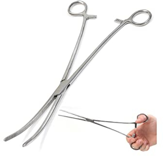 Panther Surgical 12 Inch Curved Stainless Steel Fishing Forceps Pliers for Unhooking Carp Fly Fish Remover Piercing Copping Crafting Forceps