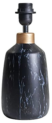 MiniSun | Modern Copper Caped Black Marble Effect Table Lamp Base | Table Lamps, Home Décor & Improvement Essential