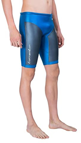 Sailfish® Neopren Jammer män | Simbyxor med lyftkraft för träning och tävling | Långa badbyxor män | Current Max | Triathlon simning pool, svart/blå, L