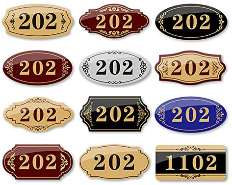 Personalized Door Number Plate Custom Acrylic House Number Sign Door Room Self Adhesive Wall Mounted for Home Office Hotel Apartment Yard Or Mailbox