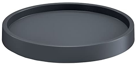 Sottovaso Tondo Ø45 Bordo per Trattenere l'Acqua con Ruote 360° Design Moderno Colore Nero in Plastica