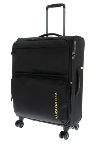 Mandarina Duck Zephyr Medium EXP Rullväska, svart, Trolley Medio espandibile in Tessuto morbido, svart, 43 cm (length) x 25 cm (width) x 67 cm (height), Vagn medio espandibile i tessuto morbido