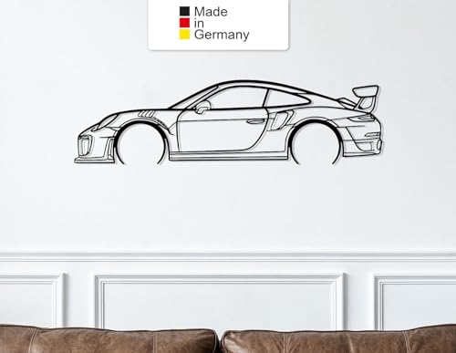 911 GT2 RS model 991 Detailed, Metall Wandbild, Wanddeko, Auto Silhouette (Größe: 100 cm (39))