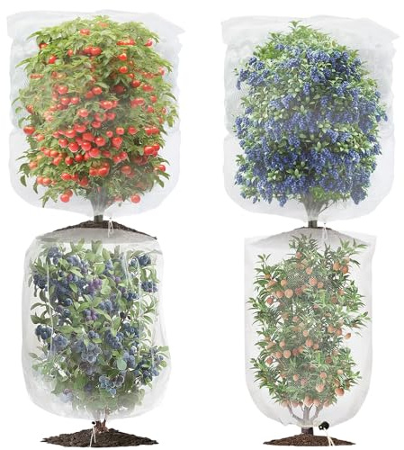 KUWUNG Filet pour Arbre Fruitier, 4 pièces Filet de Protection Contre Les Insectes,Filet de Protection des Plantes,Filet de Protection des Fleurs, Filet de Jardin (1 x 1,5 mètre)