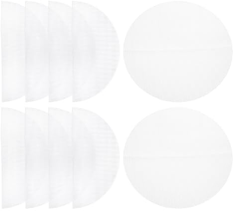 uxcell 10 Pcs 11.8 Inch Non-Stick Silicone Steamer Liners Mesh Mat, Reusable Round Steamer Mesh Pastry Dumplings Pad Mat, White