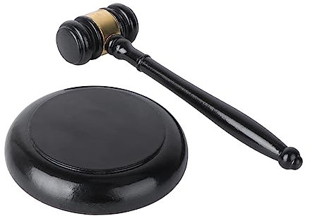 LALAFINA Wooden Judge Hammer Base Black Material Auction Hammer for Judge Gavels for Year Old Boy Toys