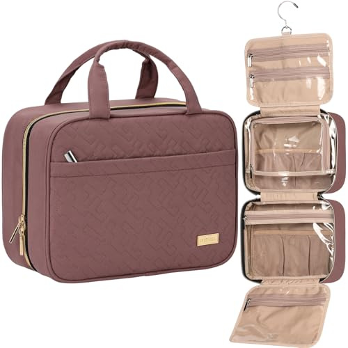 NISHEL Trousse de Toilette de Voyage pour Femme, Organiseur à Suspendre Portable pour shampooing, après-shampooing, Ensemble de pinceaux Pleine Taille et Accessoires de Voyage