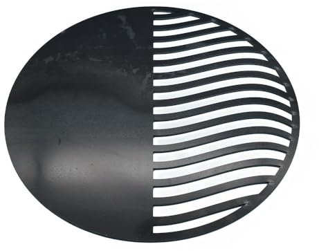 Feuerfest 123 Kombi Grillrost & Grillplatte I Ø 60cm inkl. Loch I Hochwertiges Grillgitter aus Stahl I Grillplatte mit 4mm Stärke I Gitterrost aus Handarbeit I Ideal für Gas-, Kohle- & Kugelgrill