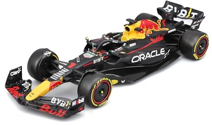 BBURAGO - Red Bull Racing RB19 Max Verstappen #1 2023 - Realistisk modellbil i skala 1:24 och Max Verstappen-figur, Officiell Red Bull-licens, Rekommenderas från 14 år och uppåt