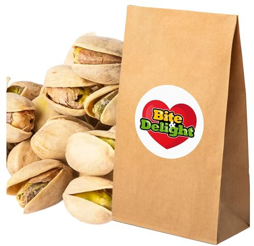 Bite & Delight 2 kg Pistaches Grillées Salées avec Coque Snack Sain Riche en Protéines et en Graisses Saines Pistachios Sans Gluten