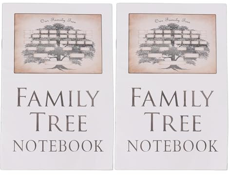 Gsycle 2-teiliges Stammbaum-Notizbuch, 16 Seiten, doppelseitig, Genealogie-Organizer, Familiengeschichtsbuch für Familienbüro-Briefpapier
