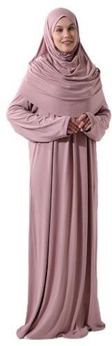 ihvan online Muslimische Gebetskleidung für Frauen, Islamisches Abaya mit Hijab, One Piece Langarm islamischen Dress