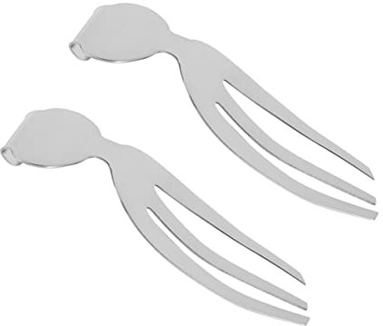 Cabilock Stainless Steel Salad Servers Forks 2pcs Creative Home Salad Hands for Easy Tossing and Serving in Kitchen and Dining