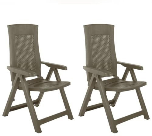 LLEZKBR Furniture Select Gartenliegestühle, Kunststoff, Mocca, 2 Stück