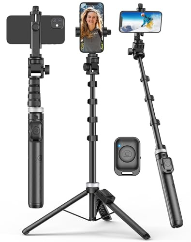 60 Phone Stand Tripod, Cell Phone Selfie Stand, Phone Tripod with Remote, Tripod iPhone Mount,Phone Stand for Recording, for Gopro Tripod
