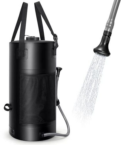 SPACEREST Solar Shower Bag, 5 Gal/20L Solar Heating Camping Shower Bag, On-Off Switchable Shower Head, Portable Shower with Thick Tarpaulin for Camping, Surfing, Outdoor Traveling, No Tear & Leak