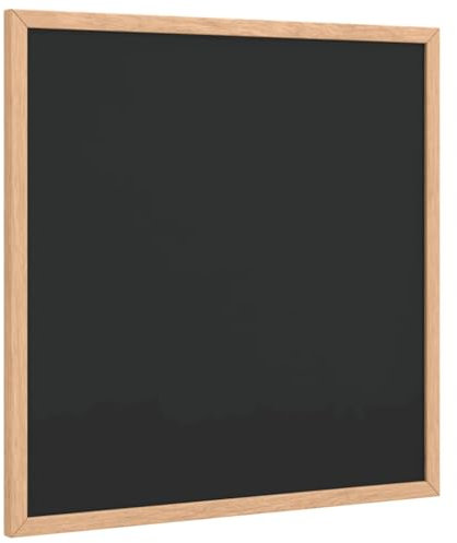 vidaXL Lavagna con Cornice in Legno Massello di Pino Nero 40x40 cm, lavagna, lavagna da cucina, lavagna a gesso per parete, lavagna da cucina