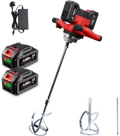 Cordless Concrete Mixer Handheld Paddle Mixer - 850W Power 65 N·m High Torque, M14 Stirring Tool Mount, 6 Speed Adjustable Paddle Drill Mixer Tool